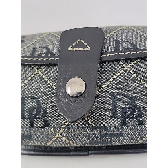 DOONEY & BOURKE Vintage Black Canvas Leather Wristlet Wallet‎ Pouch DB Signature - Picture 5 of 15